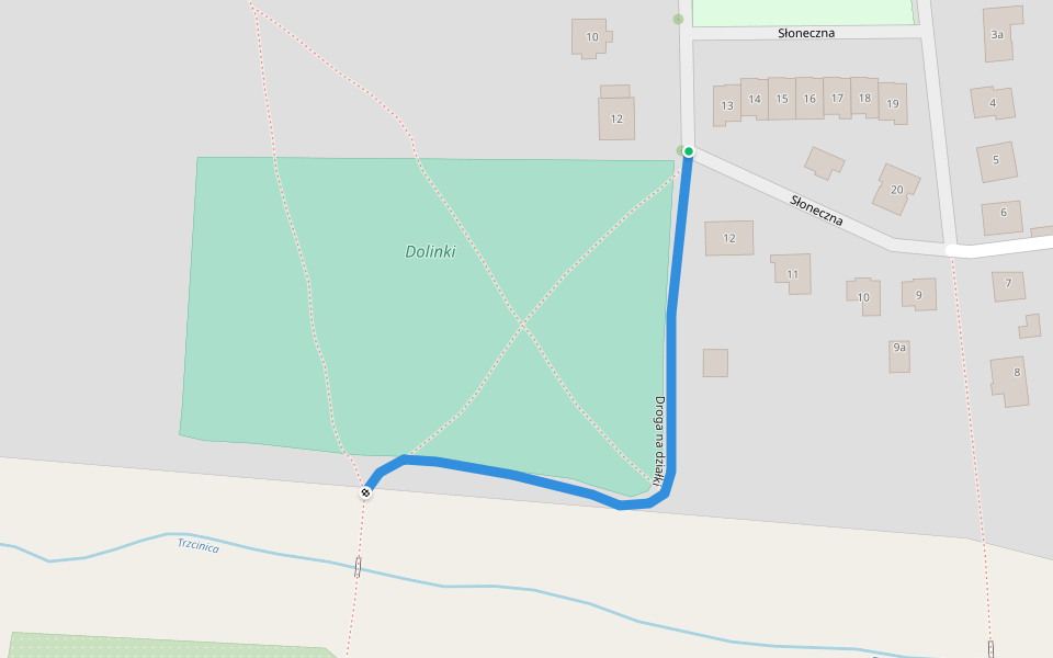 Droga na działki walking route map in Trzcianka