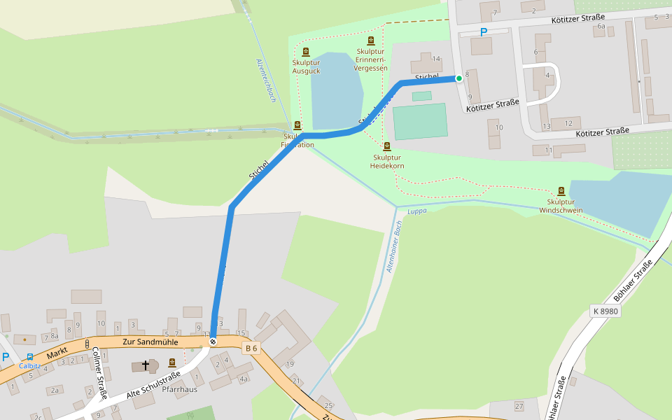 Stichel walking route map in Wermsdorf