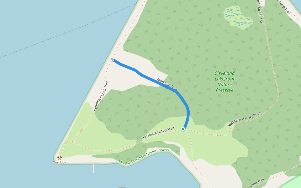 Monarch Trail walking route map in Cleveland