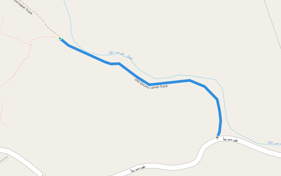 Old Qoumi camel Track walking route map in Dara Adamkhel