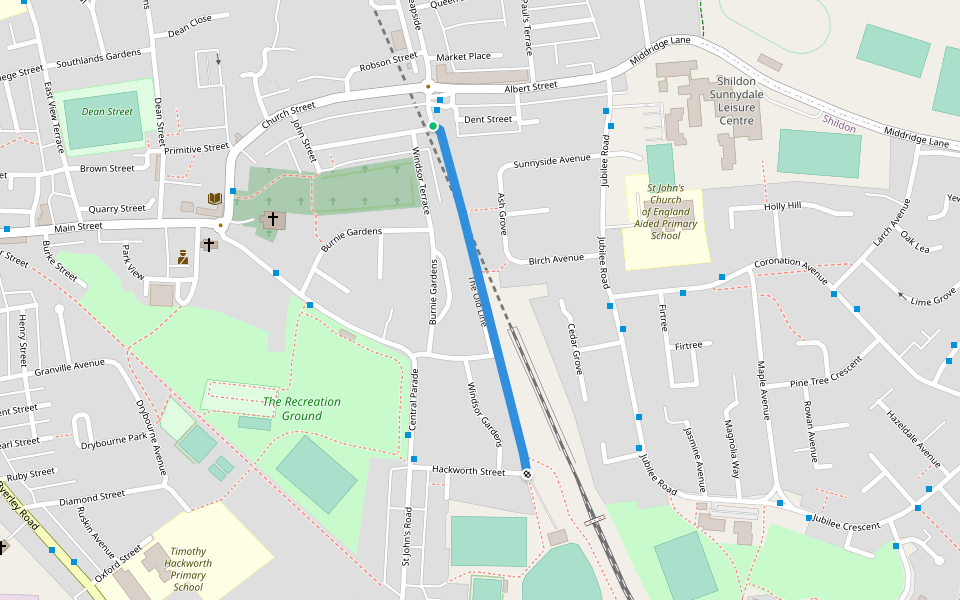 The Old Line walking route map in Shildon