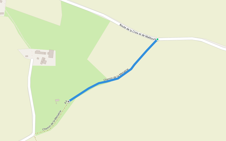 Chemin de la Menatrie walking route map in Montaillé