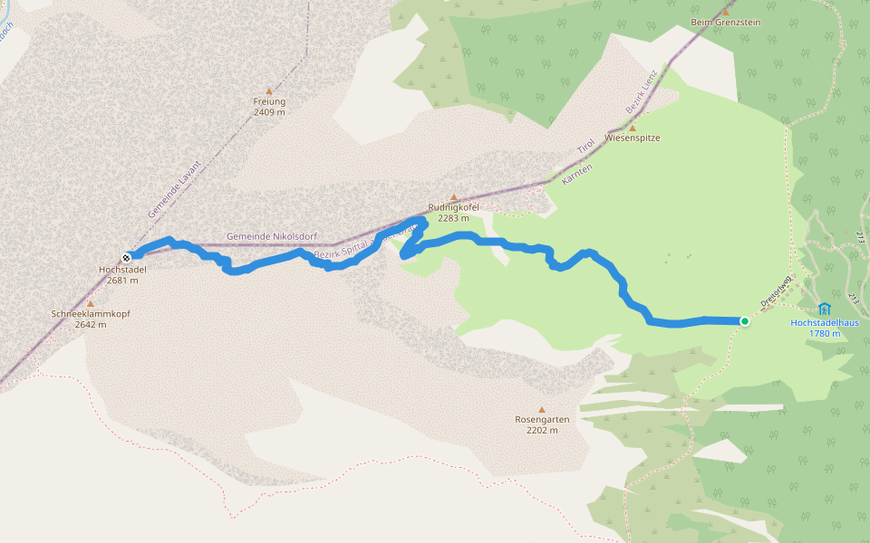Rudnigweg walking route map in Oberpirkach