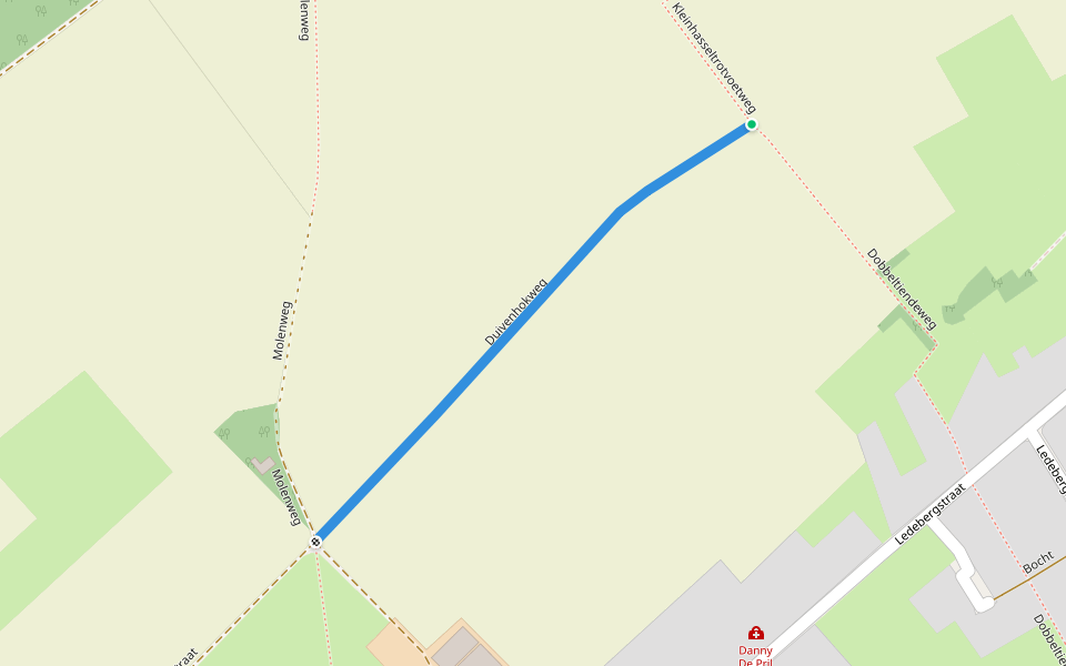 Duivenhokweg walking route map in Herzele