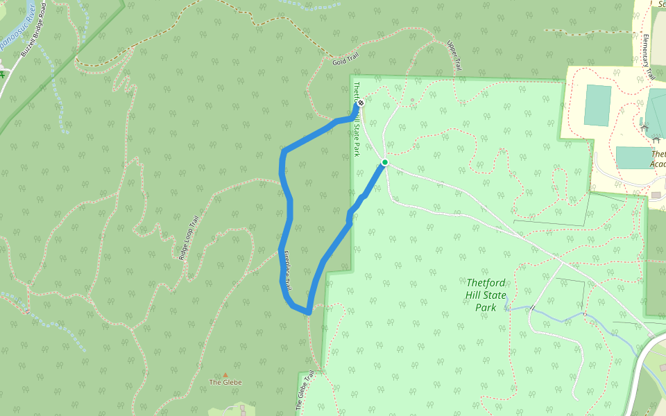 Fireplace Trail walking route map in Thetford