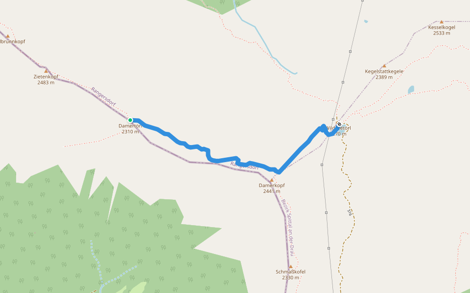 KGW-Variante walking route map in Gladerhof