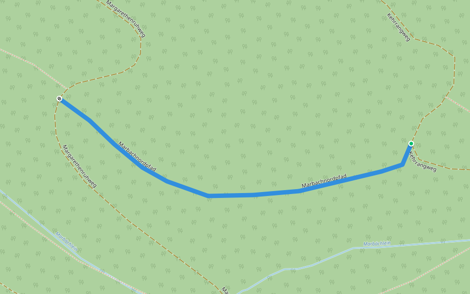 Marbachnordpfad walking route map in Hirschberg an der Bergstraße