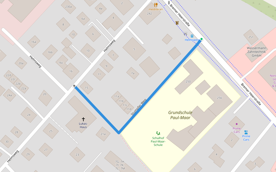 Stumpfer Weg walking route map in Oldenburg