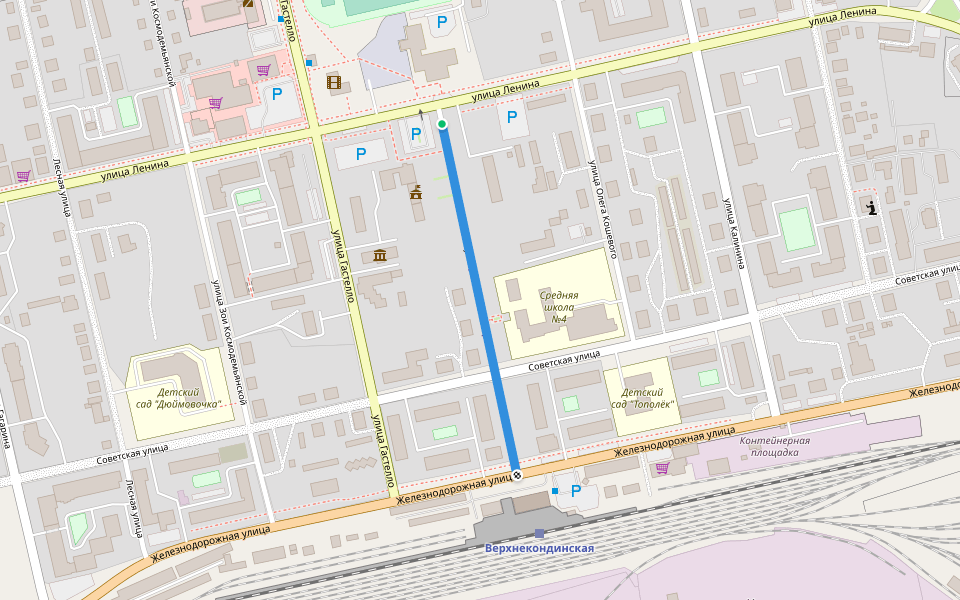 улица 50 лет Пионерии walking route map in Sovetsky