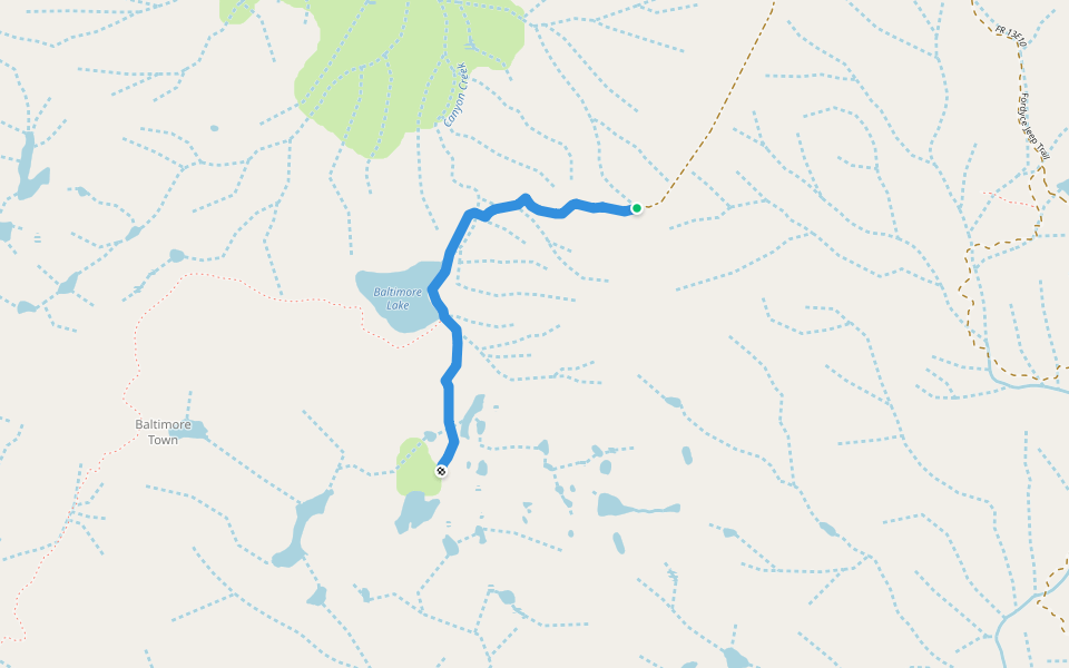 Baltimore Trail (13E34) walking route map in Baltimore Town