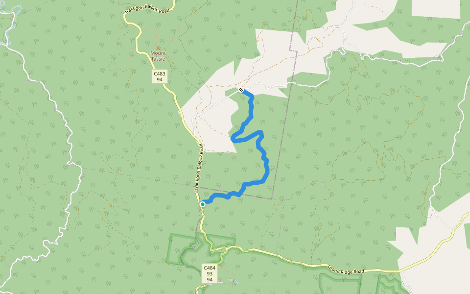 Duff Sawmill Heritage Trail walking route map in Mount Tassie