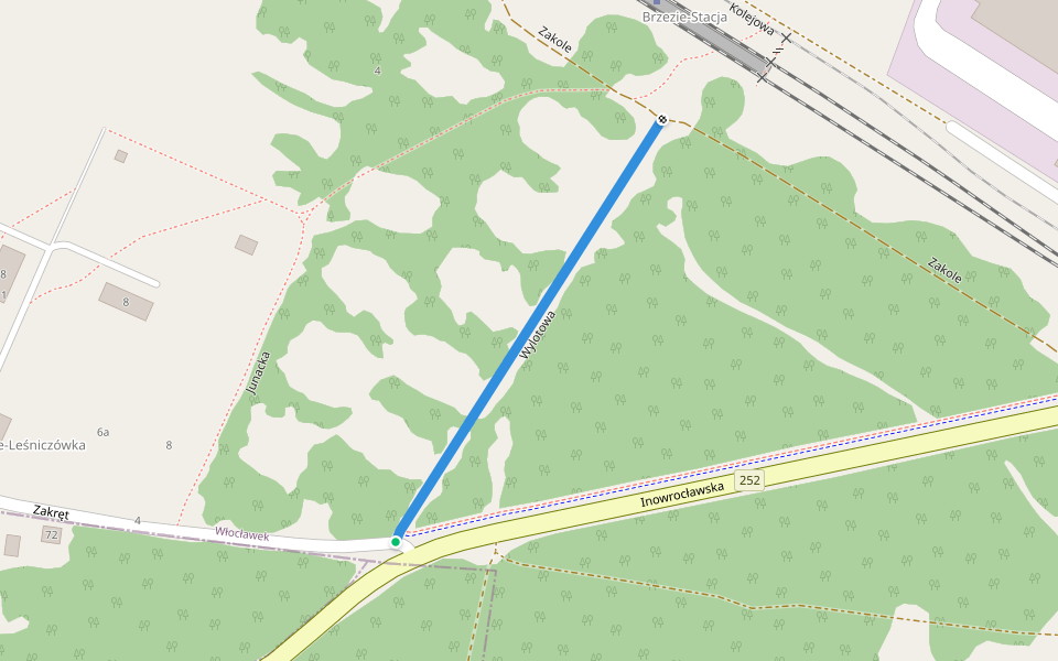 Wylotowa walking route map in Włocławek