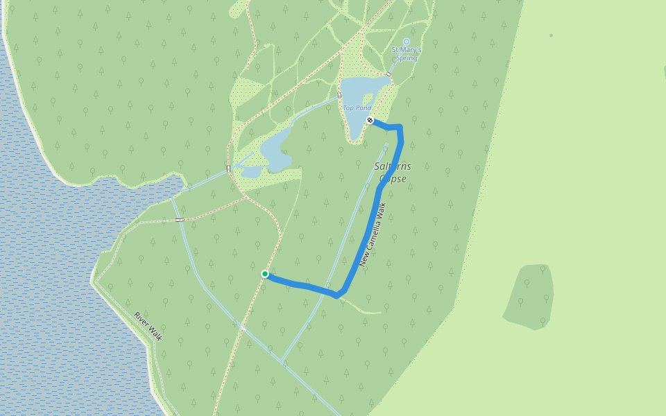 New Camellia Walk walking route map in Exbury
