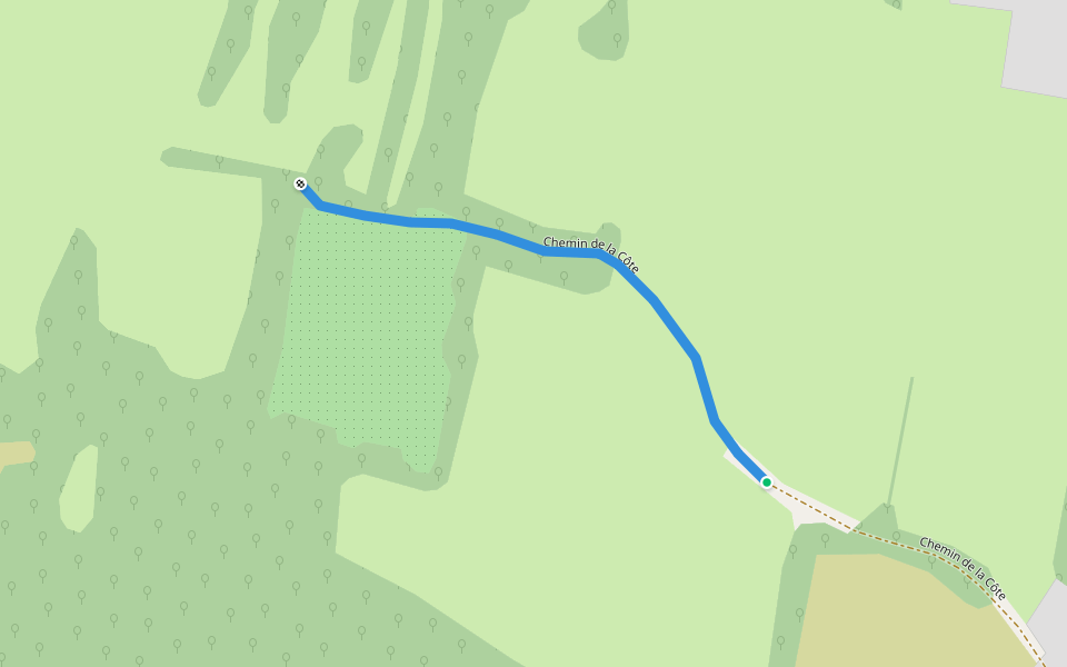 Chemin de la Côte walking route map in Geruge