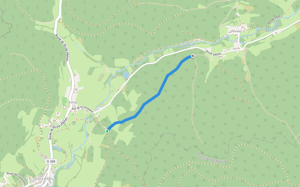 Chemin de Mont-Crot walking route map in Anost