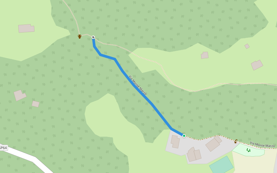 Via Monte Marzo walking route map in Traversella