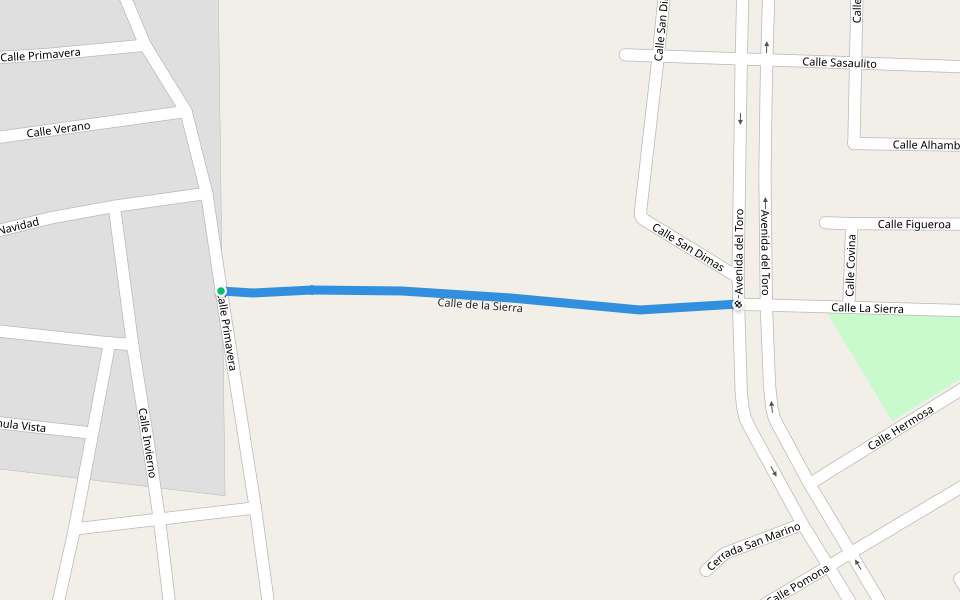 Calle de la Sierra walking route map in El Castillo