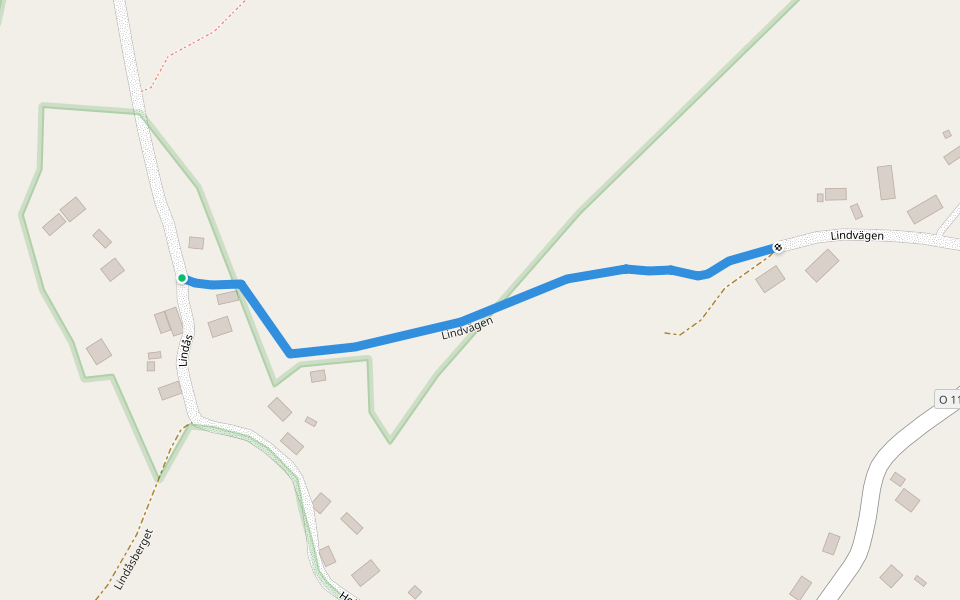Lindvägen walking route map in Ekenäs