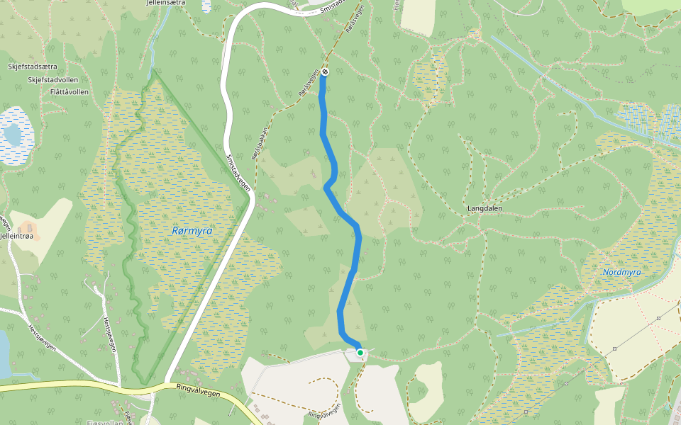 Kastvegen walking route map in Ringvål