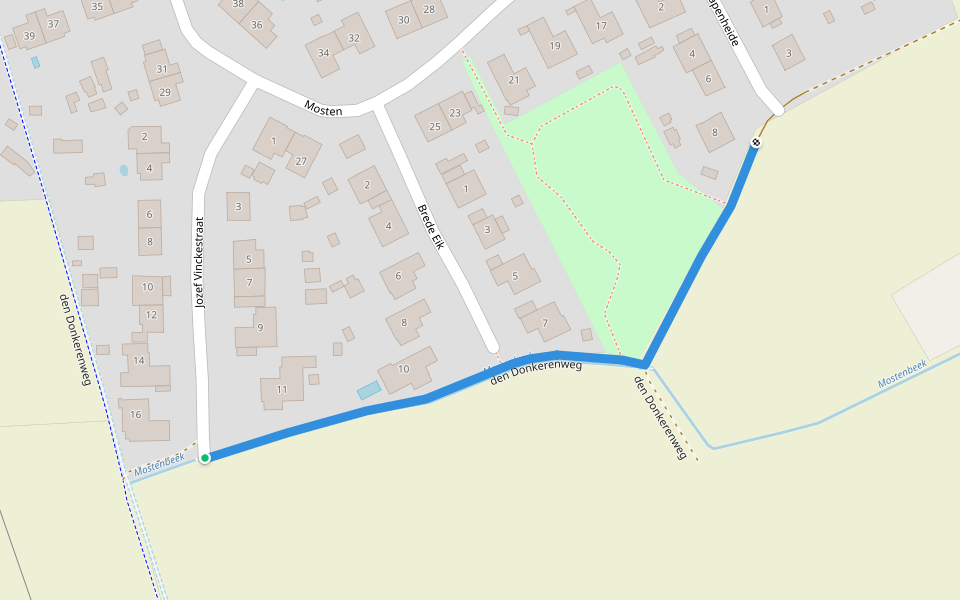 den Donkerenweg walking route map in Buggenhout