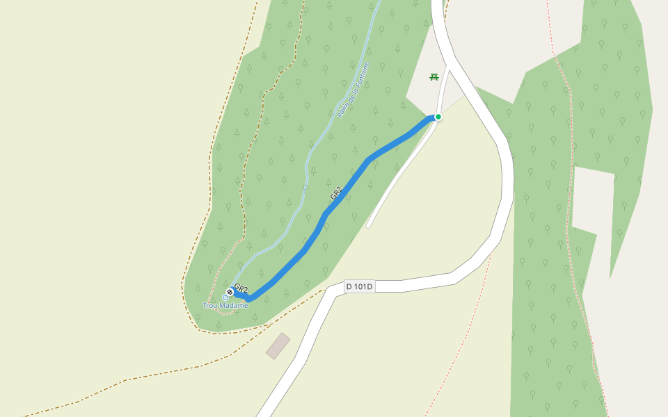 GR2 walking route map in Duesme