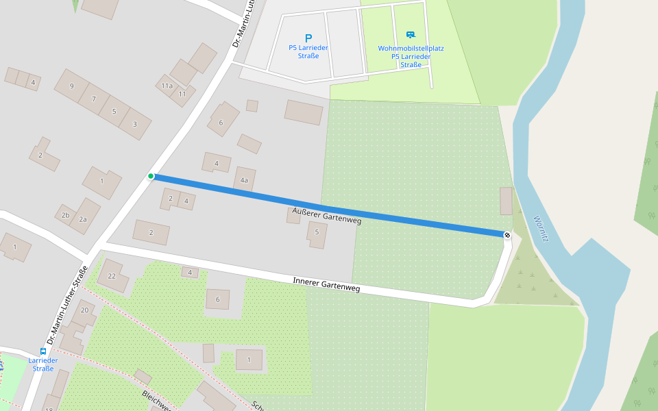 Äußerer Gartenweg walking route map in Dinkelsbühl