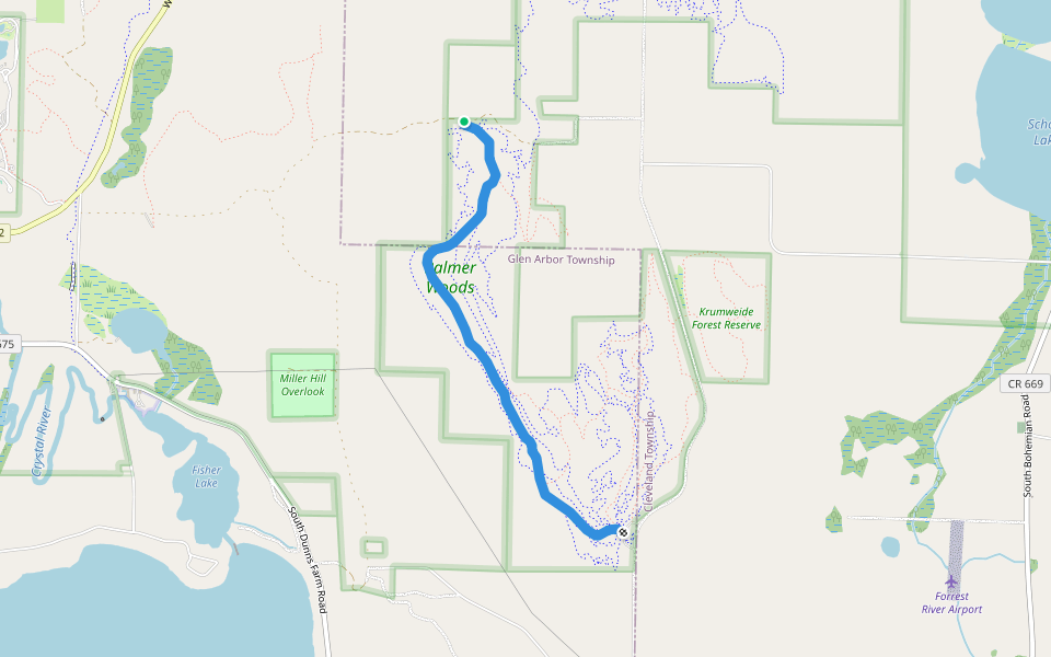 Price Valley Trail walking route map in Maple City