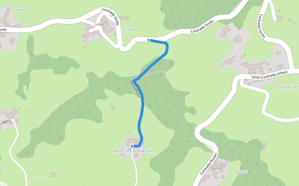 Vecia priara walking route map in Salton