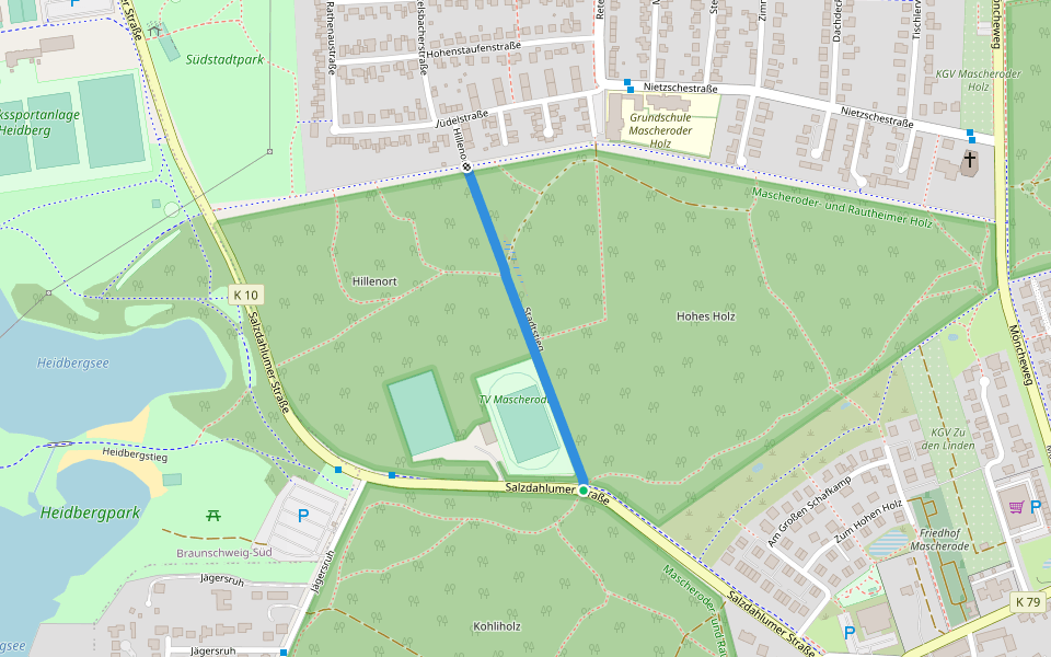 Stadtstieg walking route map in Braunschweig