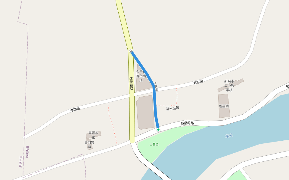 小北街 walking route map in Xin Yu Shi