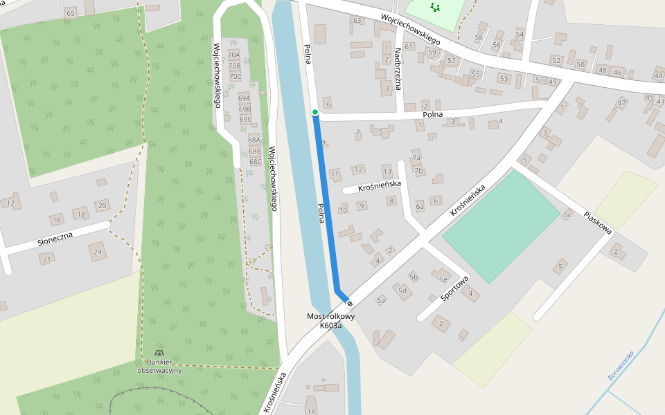 Polna walking route map in Ołobok