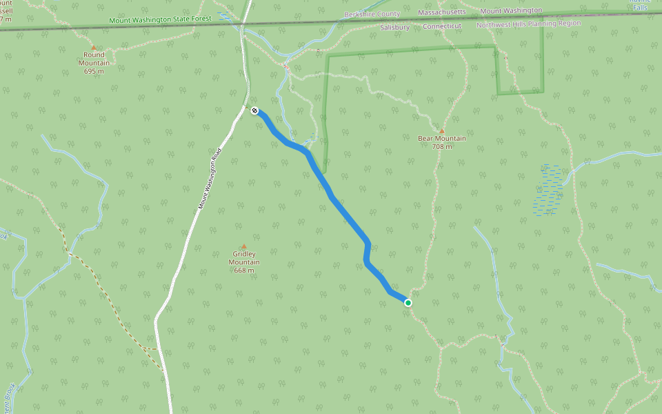 Bear Mountain Road walking route map in Salisbury