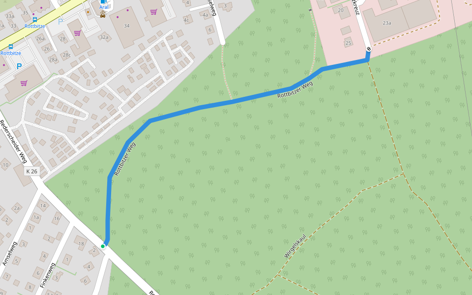 Rottbitzer Weg walking route map in Bad Honnef