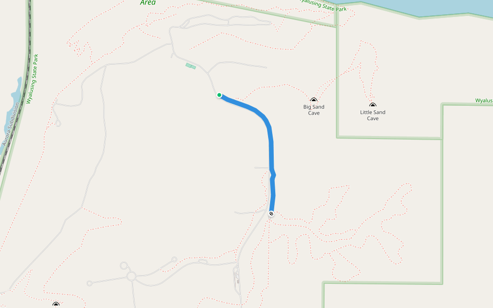Walnut Springs Trail walking route map in Bagley