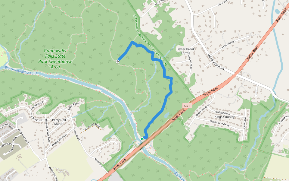 Wildlands Trail walking route map in Kingsville