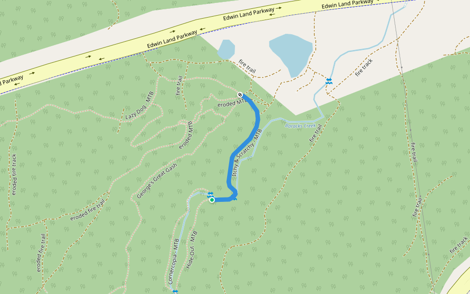 Itchy & Scratchy - MTB walking route map in Karabar