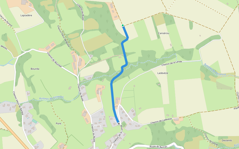 Cami dera Hount deth Sarthe walking route map in Loubajac