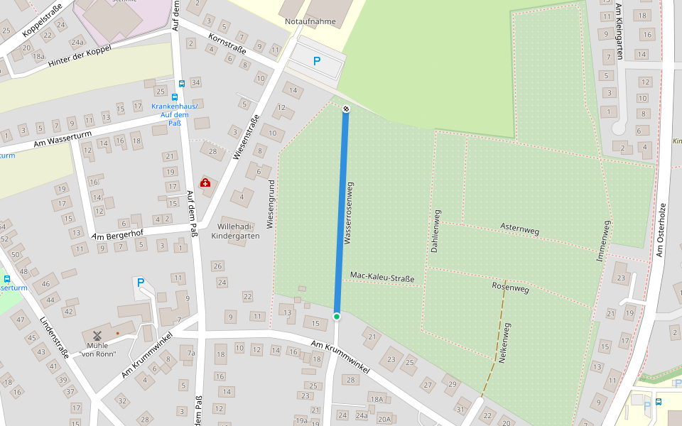 Wasserrosenweg walking route map in Osterholz-Scharmbeck