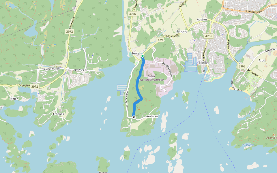 Midtskauveien walking route map in Eik