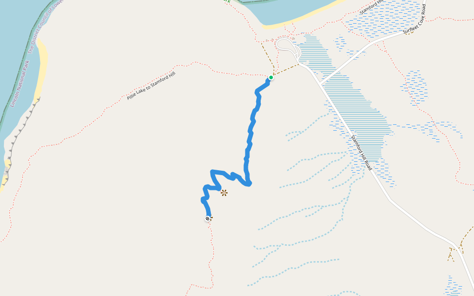 Stamford Hill Hike walking route map in Lincoln National Park