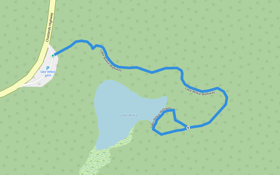 Lake Wilkie Walkway walking route map in Papatowai