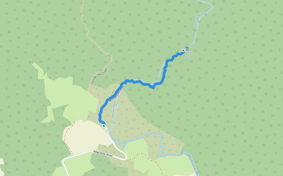 Mclean Falls Walk walking route map in Chaslands