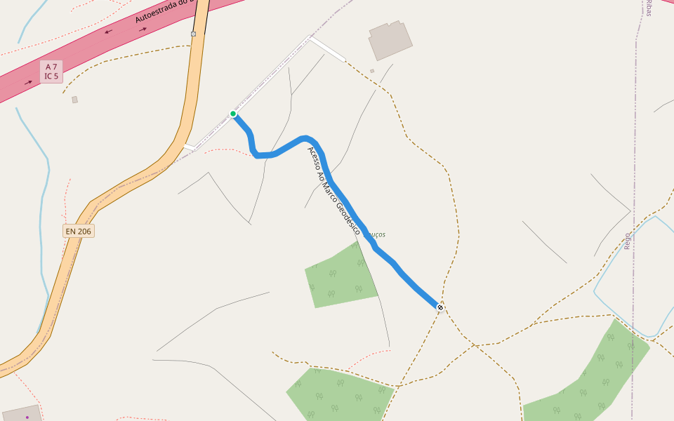 Acesso Ao Marco Geodésico walking route map in São Gens