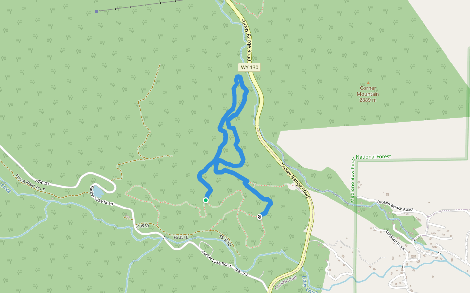 Corner Mountain Loop walking route map in Centennial