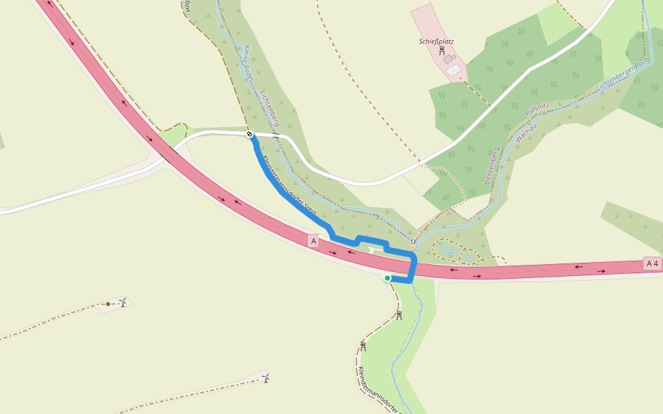 Kleindittmannsdorfer Steig walking route map in Wachau
