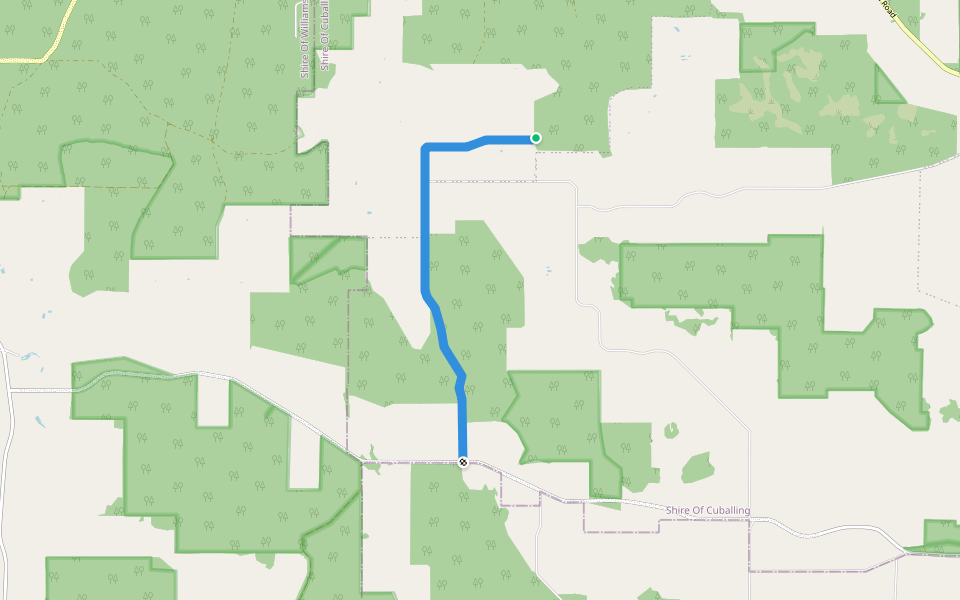Curries Road walking route map in Dryandra
