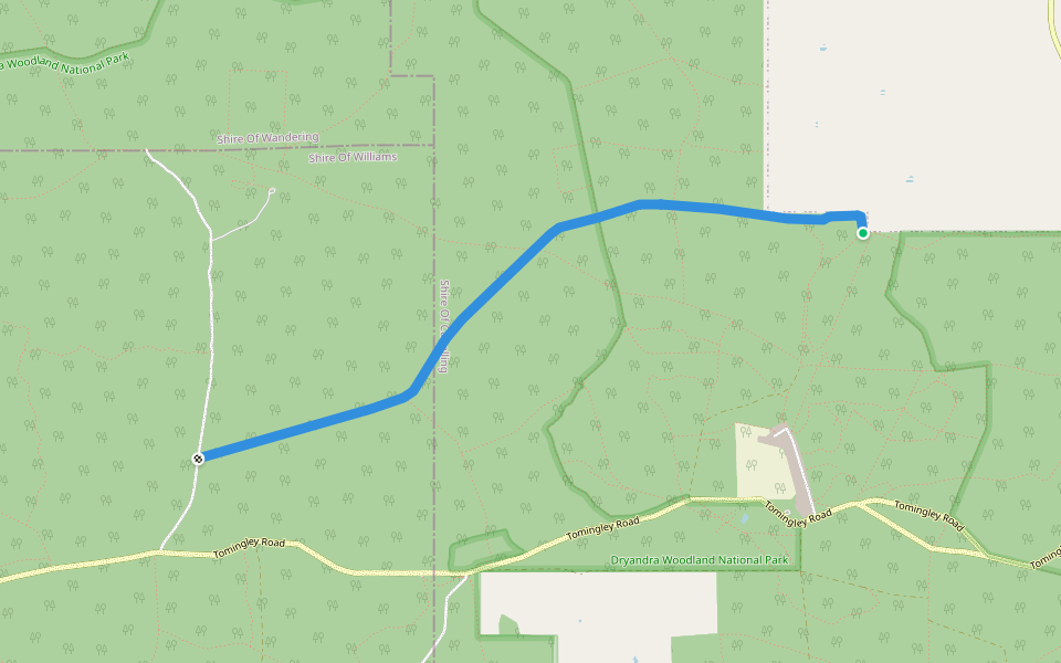 Newell Road walking route map in Dryandra