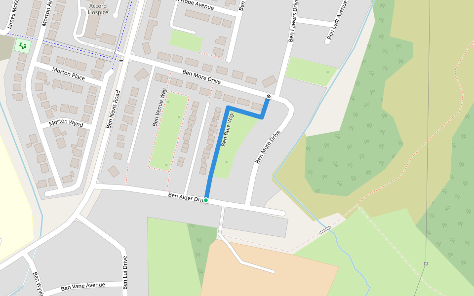 Ben Buie Way walking route map in Paisley