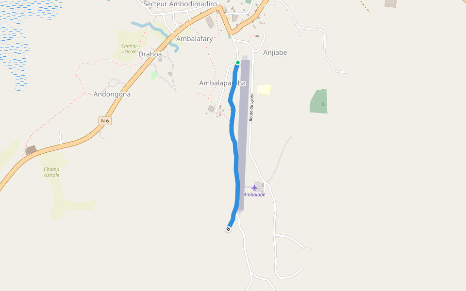 Route de Marosampanana walking route map in Antsohihy