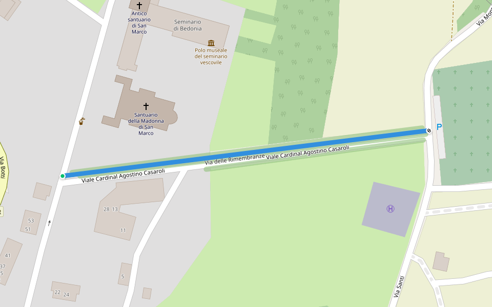 Via delle Rimembranze walking route map in Bedonia